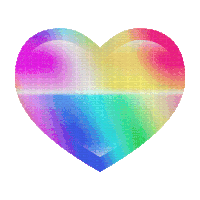 Gif animé coeur arc en ciel